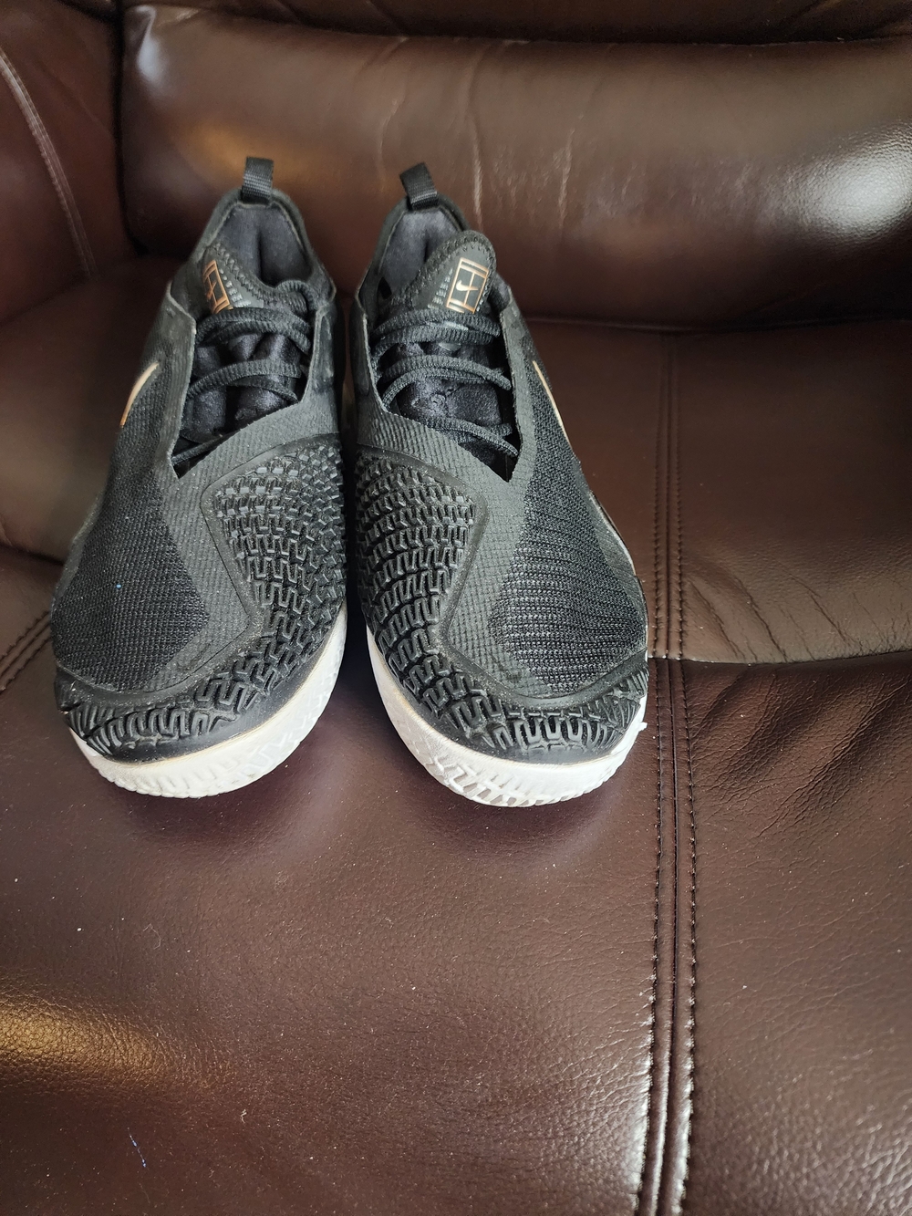 Nike Court React Vapor NXT Black and Bronze Sneakers